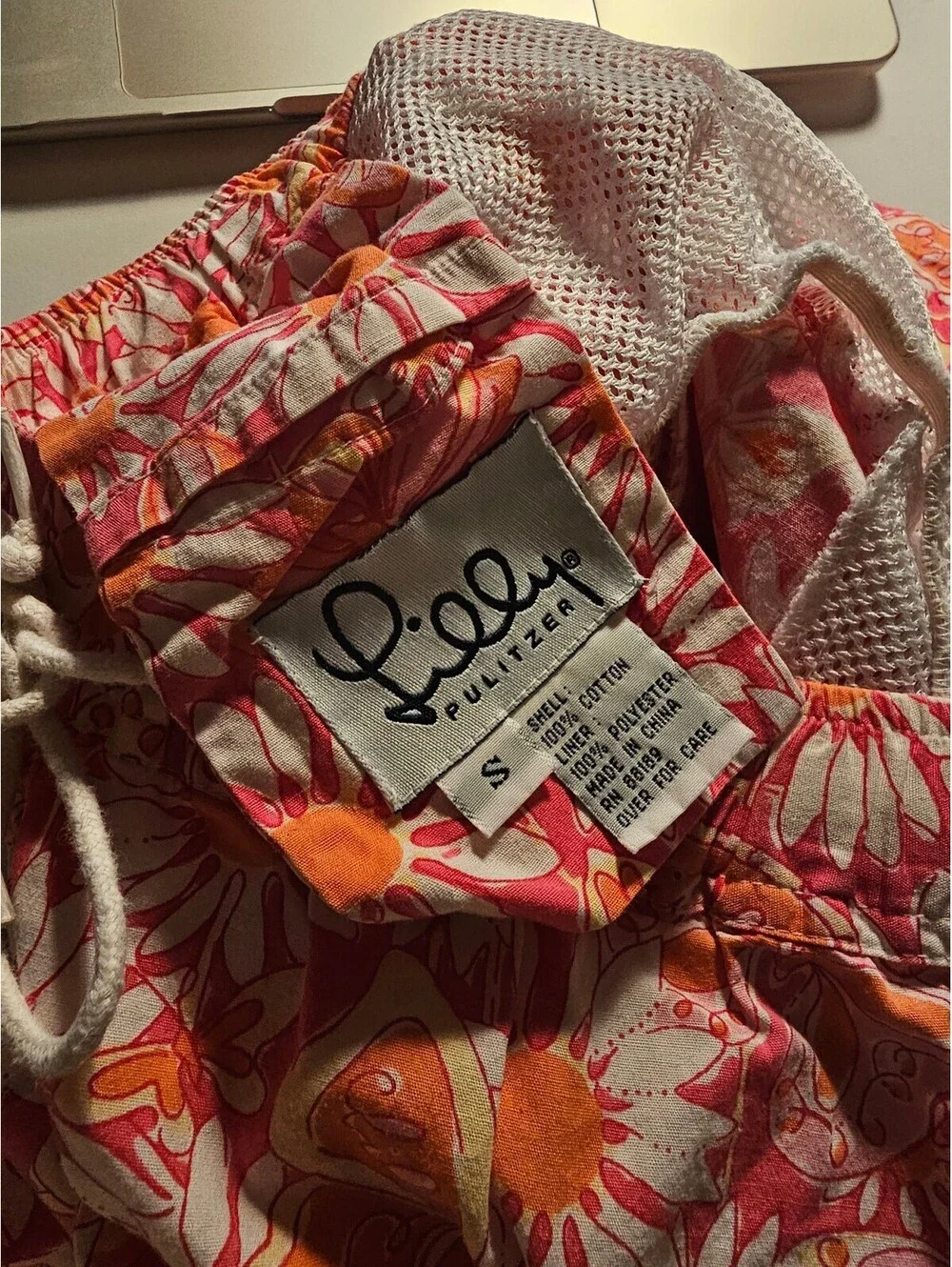 Lilly Pulitzier Swim Pink & Organge Men Size S Trunks